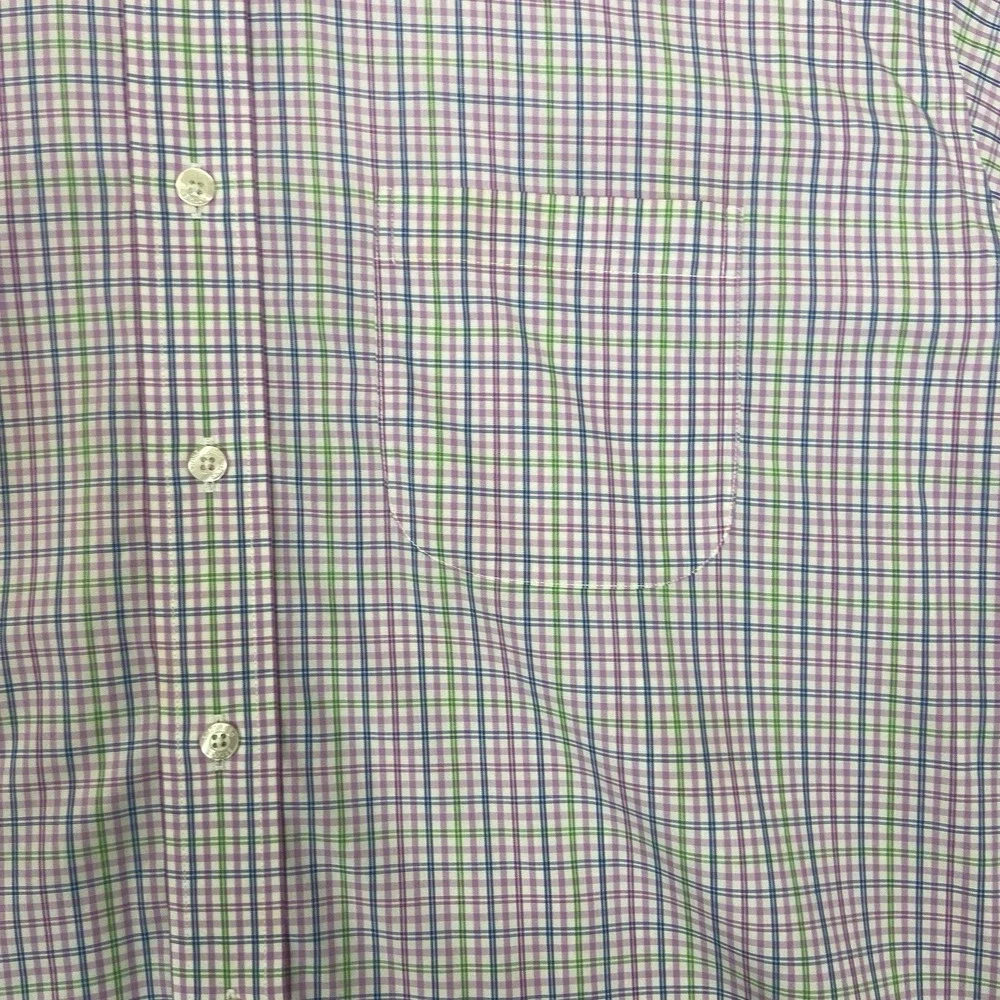 Brooks Brothers XL Non Iron Dress Shirt Pink Blue‎ Green Check Plaid Button Down